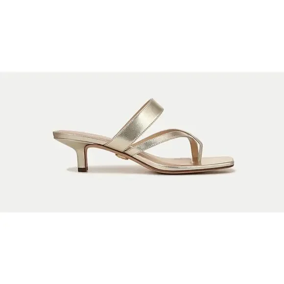 Veronica Beard Alanis Platinum Leather Sandals - Size 11 - Picture 2 of 7